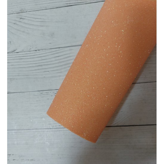 Глиттерный фоамиран 2 мм  20*30 см перламутровый светло-персиковый, цена за лист